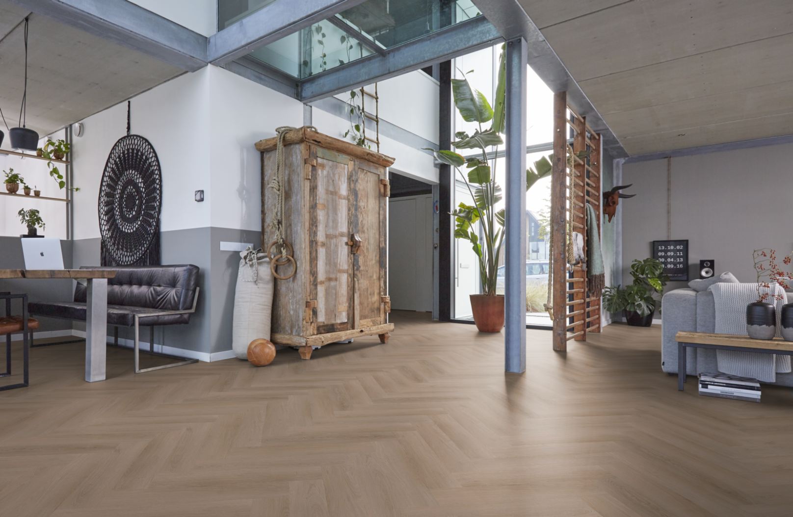 Floorlife YUP Merton visgraat dryback dark oak - Afbeelding 2